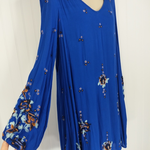 FREE PEOPLE Oxford Embroidered Swing Dress Sz XS - Picture 5 of 16